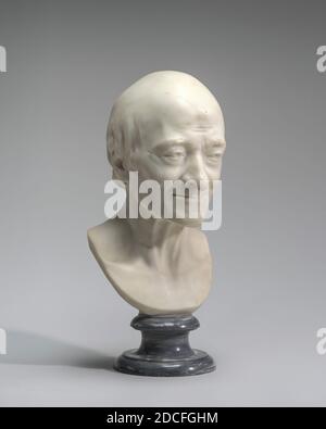 Jean-Antoine Houdon, (artista), Francese, 1741 - 1828, Voltaire, 1778, marmo, totale: 36.5 x 21.3 x 21.3 cm (14 3/8 x 8 3/8 x 8 3/8 pollici Foto Stock