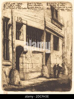 Charles Meryon, (artista), francese, 1821 - 1868, la Rue des Mauvais Garçons, Parigi (la Via dei Bad Boys), 1854, incisione Foto Stock