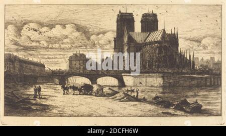 Charles Meryon, (artista), francese, 1821 - 1868, l'abside de Notre-Dame de Paris (l'abside della Cattedrale di Notre-Dame, Parigi), 1854, incisione Foto Stock