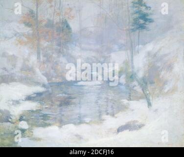 John Henry Twachtman, (artista), americano, 1853 - 1902, Winter Harmony, c.. 1890/1900, olio su tela, totale: 65.4 x 81.1 cm (25 3/4 x 31 15/16 pollici), incorniciato: 85.1 x 100 x 5.7 cm (33 1/2 x 39 3/8 x 2 1/4 pollici Foto Stock