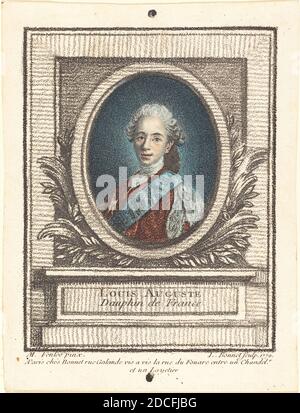 Louis-Marin Bonnet, (artista), francese, 1736 - 1793, Louis Michel Van Loo, (artista dopo), francese, 1707 - 1771, Louis-Auguste, Dauphin de France, 1770, stile gesso Foto Stock