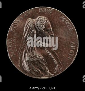 Jacopo Primavera, (artista), scuola italiana, francese, attiva c.. 1575 - 1588, Mary Stuart, Regina degli Scozzesi, 1542-1587, piombo, totale (diametro): 6.38 cm (2 1/2 in.), peso lordo: 39.05 gr (0.086 lb Foto Stock