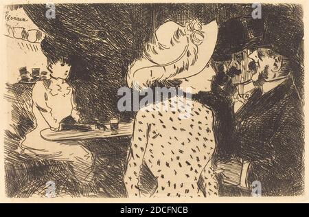 Jean-Louis Forain, (artista), francese, 1852 - 1931, The Folies Bergere (rifiutato piatto, secondo piatto), Croquis Parisiens, (serie), 1880 e 1886, incisione Foto Stock