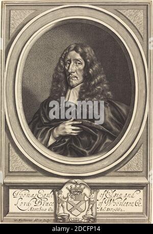 William Faithorne, (artista), inglese, 1616 - 1691, Sir Anthony van Dyck, (artista dopo), fiammingo, 1599 - 1641, Thomas Bruce, conte di Elgin, 1662, incisione Foto Stock