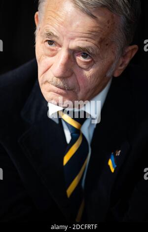 KIEV, UCRAINA - 31 maggio 2019: Il deputato popolare dell'Ucraina Mustafa Dzhemilev durante l'incontro del Partito europeo di solidarietà Foto Stock