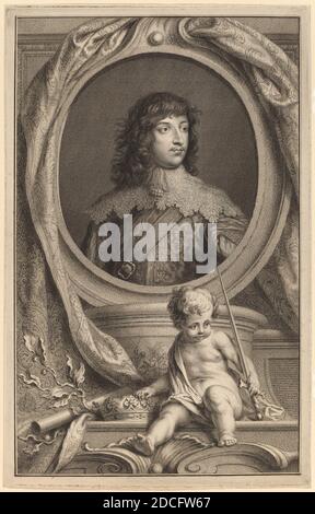 Jacobus Houbraken, (artista), olandese, 1698 - 1780, Sir Anthony van Dyck, (artista dopo), fiammingo, 1599 - 1641, William Russell, i duca di Bedford, incisione e incisione Foto Stock