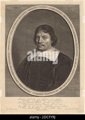 Jonas Suyderhoff, (artista), olandese, c.. 1613 - 1686, Pieter Dubordieu, (artista dopo), Fiammingo, 1609/1610 - 1678, Adriaen Heereboord, incisione Foto Stock