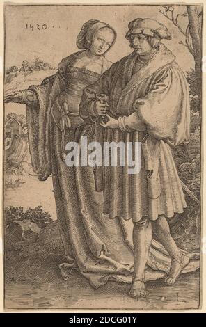 Lucas van Leyden, (artista), Netherlandish, 1489/1494 - 1533, The Promenade, 1520, incisione Foto Stock