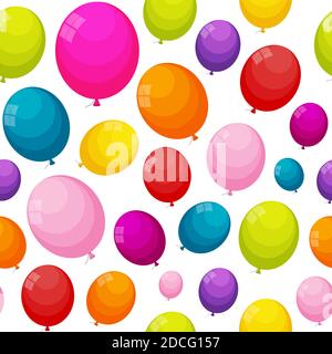 Colore Balloons Glossy Seamles modello sfondo Illustrazione Foto Stock