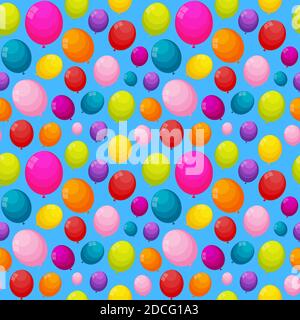 Colore Balloons Glossy Seamles modello sfondo Illustrazione Foto Stock