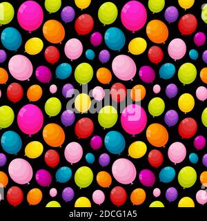 Colore Balloons Glossy Seamles modello sfondo Illustrazione Foto Stock