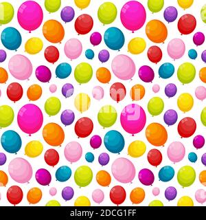 Colore Balloons Glossy Seamles modello sfondo Illustrazione Foto Stock