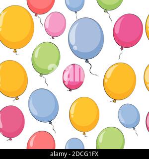 Colore Balloons Glossy Seamles modello sfondo Illustrazione Foto Stock