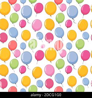 Colore Balloons Glossy Seamles modello sfondo Illustrazione Foto Stock