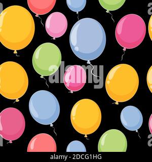 Colore Balloons Glossy Seamles modello sfondo Illustrazione Foto Stock