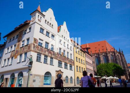 Edificio storico, Norimberga, Baviera, Germania, Europa Foto Stock