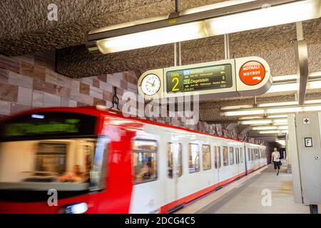 U-Bahn metropolitana, Norimberga, Baviera, Germania, Europa Foto Stock