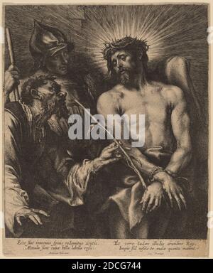 Sir Anthony van Dyck, (artista), fiammingo, 1599 - 1641, Lucas Emil Vorsterman, (artista), fiammingo, 1595 - 1675, Cristo incoronato con spine, probabilmente 1630, incisione e incisione Foto Stock