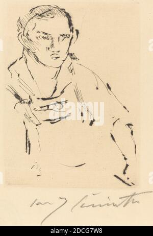 Lovis Corinth, (artista), tedesco, 1858 - 1925, Thomas, 1922, punto secco in nero, piatto: 11.8 × 8.5 cm (4 5/8 × 3 3/8 pollici Foto Stock