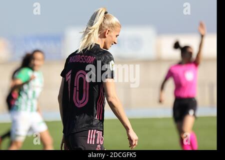 Siviglia, Spagna. 21 Nov 2020. Sofia Jakobsson del Real Madrid durante la partita Primera Iberdrola tra Real Betis e Real Madrid a Ciudad Deportiva Luis del Sol a Siviglia, Spagna. Credit: Jose Luis Contreras/DAX/ZUMA Wire/Alamy Live News Foto Stock