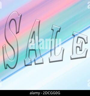 Vendita lusinghiero su sfondo colorato con spazio di copia Foto Stock