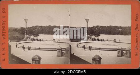 Vista istantanea del lago dalla terrazza., E. & H.T. Anthony (azienda), New York (Stato), New York (N.Y.), New York, Central Park (New York, N.Y.), Manhattan (New York, N. Y Foto Stock