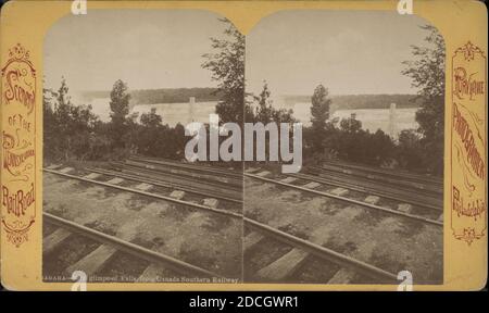 Niagara, primo scorcio di cascate, dalla Ferrovia Meridionale del Canada, Purviance, W. T. (William T.), New York (state), Niagara Falls (N.Y. e Ont.), Niagara Falls Foto Stock