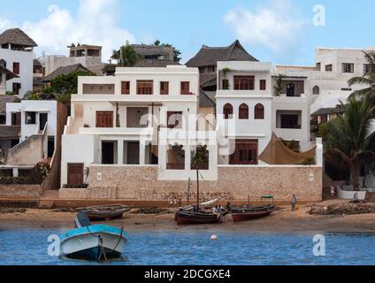 Swahili case nel villaggio, Lamu County, Shela, Kenya Foto Stock