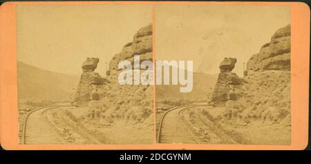 Pulpit Rock, Echo Canyon., Jackson, William Henry (1843-1942), Union Pacific Railroad Company, Utah Foto Stock