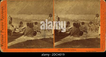 Shoshone Indians, Ten Mile Cañon., Watkins, Carleton E. (1829-1916), Central Pacific Railroad Company Foto Stock