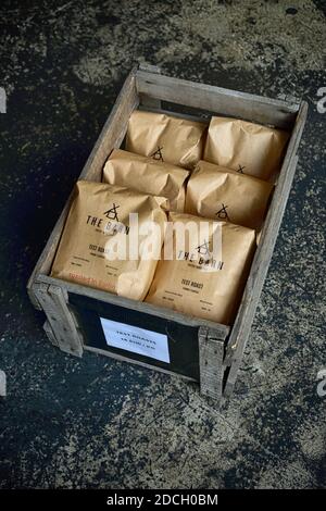 Germania / Berlino /stile caffè / sacchetti di caffè al granaio di Berlino. Foto Stock