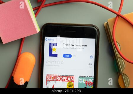 New York, Stati Uniti - 7 novembre 2020: Il logo del nuovo app store europeo sullo schermo del telefono, editoriale illustrativo. Foto Stock