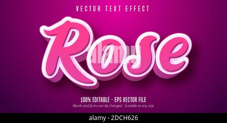 Effetto testo modificabile - stile script rosa 3d Illustrazione Vettoriale