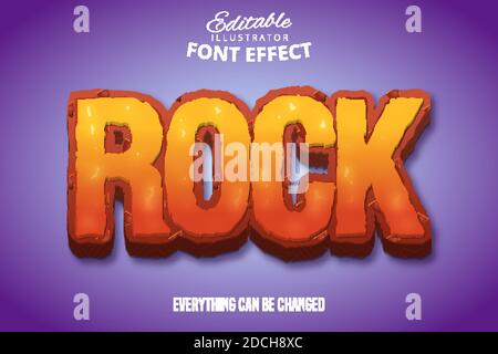 Testo rock, effetto font modificabile Illustrazione Vettoriale