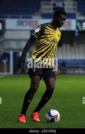 Londra, Regno Unito. 21 Nov 2020. Ismaalia Sarr di Watford in azione durante il gioco. EFL Skybet Championship, Queens Park Rangers v Watford al Kiyan Prince Foundation Stadium, Loftus Road a Londra sabato 21 novembre 2020. Questa immagine può essere utilizzata solo per scopi editoriali. Solo per uso editoriale, è richiesta una licenza per uso commerciale. Nessun utilizzo nelle scommesse, nei giochi o nelle pubblicazioni di un singolo club/campionato/giocatore. pic by Steffan Bowen/Andrew Orchard sports photography/Alamy Live news Credit: Andrew Orchard sports photography/Alamy Live News Foto Stock