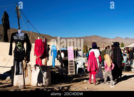 Villaggio nelle montagne dell'Atlante, Marocco, Africa Foto Stock