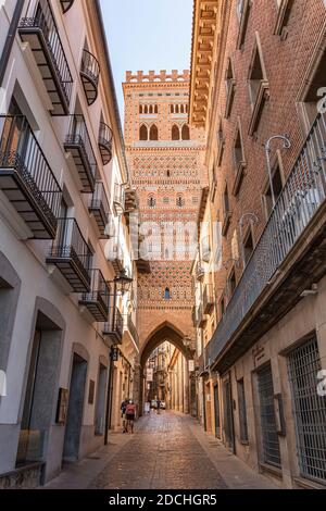 Torre della Chiesa di Salvador, in stile Mudejar, Teruel, Spagna Foto Stock