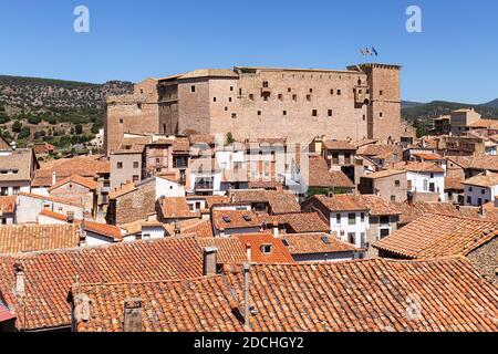 Vista di Mora de Rubielos a Teruel, Spagna Foto Stock