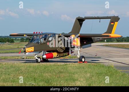 L'ex aereo di osservazione dell'Aeronautica militare tedesca Rockwell OV-10 Bronco dell'Aerodromo Nordholz. Germania - 14 giugno 2019 Foto Stock