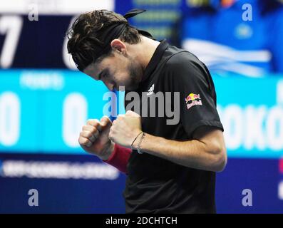 Londra, Regno Unito. 21 Nov 2020. Londra 02 Arena Nitto ATP Finals Day 7 21/11/2020 Semifinali Dominic Thiem (AUT) batte Novak Djokovic (SRB) Credit: Roger Parker/Alamy Live News Foto Stock