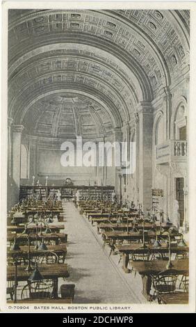 Bates Hall, Boston Public Library, Boston, Mass., Still Image, Postcards, 1898 - 1931 Foto Stock