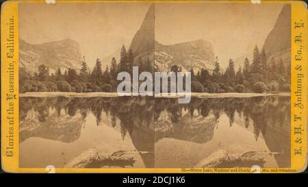 Specchio Lago, Watkins' e Nuvole 'resto, mts. E riflessi., immagine fissa, Stereographs, 1850 - 1930 Foto Stock