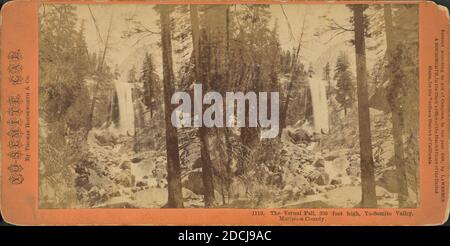 La caduta Vernal, alta 350 metri, Yo-Semite Valley, Mariposa County., immagine, Stereographs, 1850 - 1930 Foto Stock