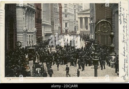 Broad Street, Curb Brokers, New York, N. Y., immagine fissa, Cartoline, 1898 - 1931 Foto Stock