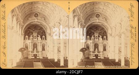 Boston, Chiesa dell'Immacolata Concezione., immagine fissa, Stereographs, 1850 - 1930, Rau, William Herman (1855-1920 Foto Stock