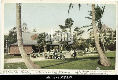 Golf Links, Club House No. 1 Tee, Palm Beach, Fla., Still Image, Cartoline, 1898 - 1931 Foto Stock