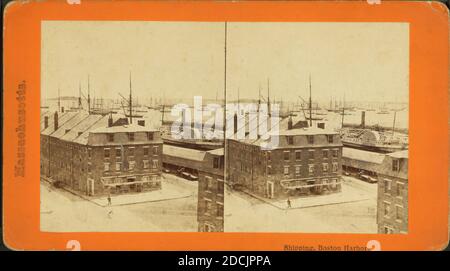 Shipping, Boston Harbor., immagine statica, Stereographs, 1850 - 1930 Foto Stock