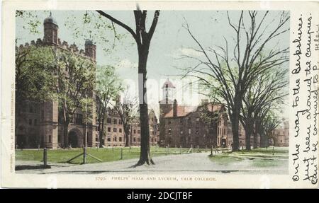 Phelps Hall e Lyceum, Yale Coll., New Haven, Conn., Still Image, Cartoline, 1898 - 1931 Foto Stock