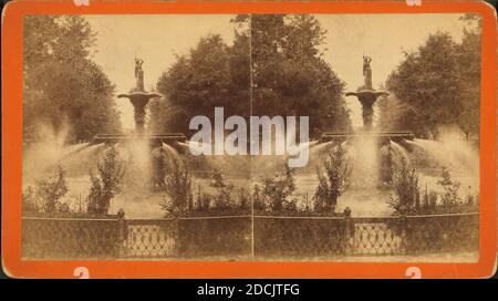 Fontana nel Parco, Savannah, GA., immagine statica, Stereographs, 1850 - 1930 Foto Stock