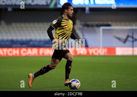 Londra, Regno Unito. 21 Nov 2020. Kiko Femenia di Watford in azione durante il gioco. EFL Skybet Championship, Queens Park Rangers v Watford al Kiyan Prince Foundation Stadium, Loftus Road a Londra sabato 21 novembre 2020. Questa immagine può essere utilizzata solo per scopi editoriali. Solo per uso editoriale, è richiesta una licenza per uso commerciale. Nessun utilizzo nelle scommesse, nei giochi o nelle pubblicazioni di un singolo club/campionato/giocatore. pic by Steffan Bowen/Andrew Orchard sports photography/Alamy Live news Credit: Andrew Orchard sports photography/Alamy Live News Foto Stock